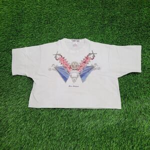 Vintage 1993 Fruit-of-the-Loom Crop Shirt Womens L 21x17 USA